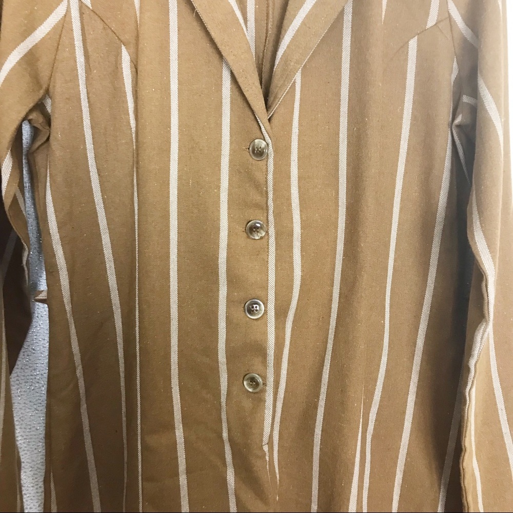 Favlux NWT Carla Pinstripe Button Romper Medium - Picture 5 of 8